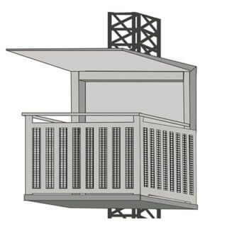 Illustration af en materialeplatform eller åbent personhejs