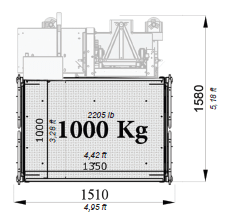 M10 1.000kg materialehejs måltegning
