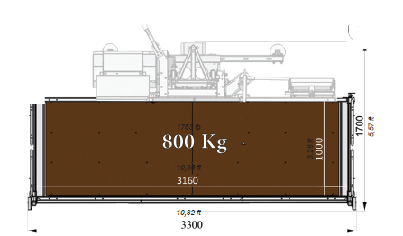 Electroelsa M10 800 kg matrialehejs tegning